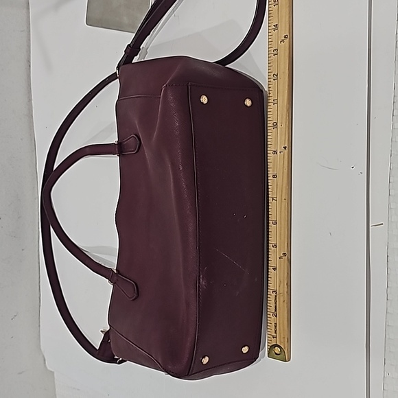 Tory Burch Emerson Micro Satchel Crossbody Shoulder Bag Burgundy Tote - Picture 12 of 16